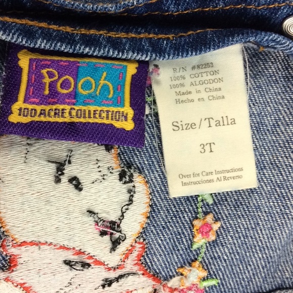 Disney Pooh Girls Bib Shorts Shortalls Sz 3T - Picture 6 of 6